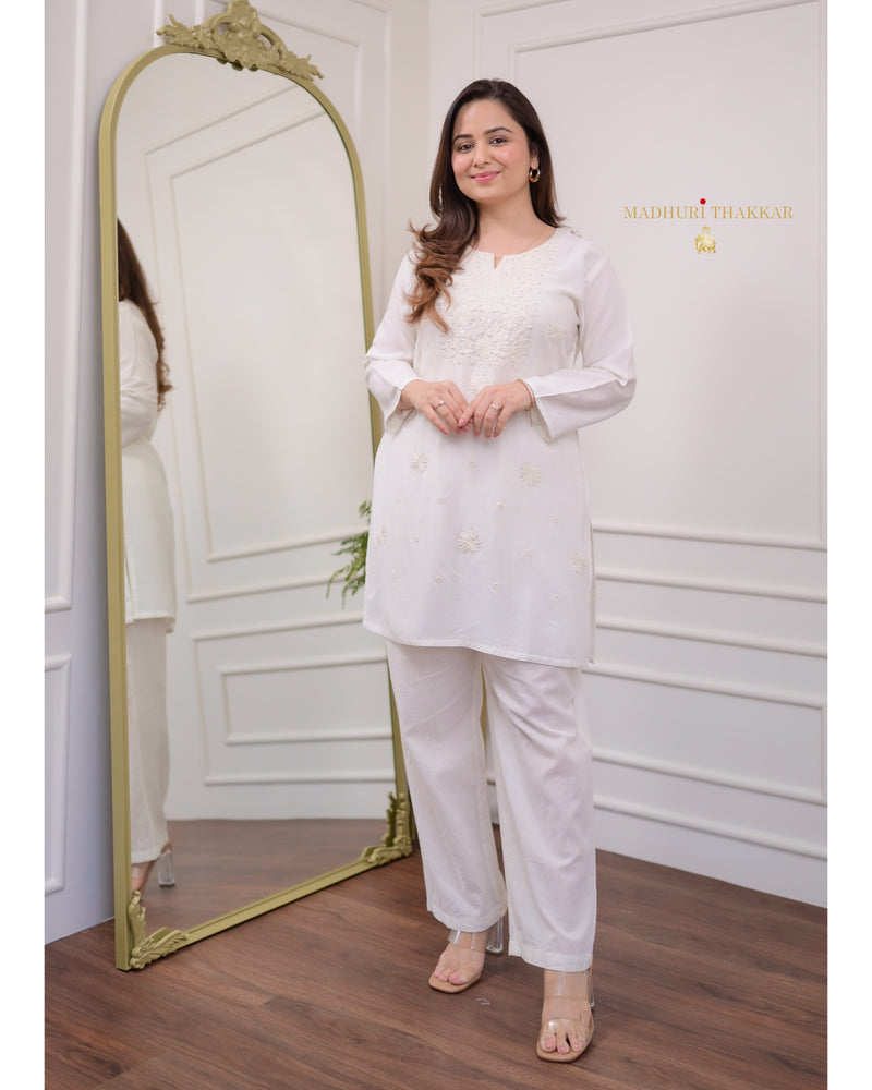 White Chikankari Tunic