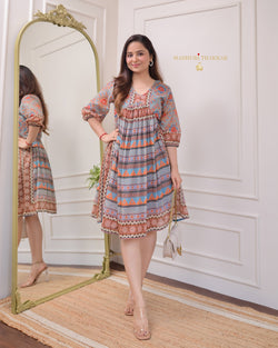 Multi Color A Line Mul Cotton Dress