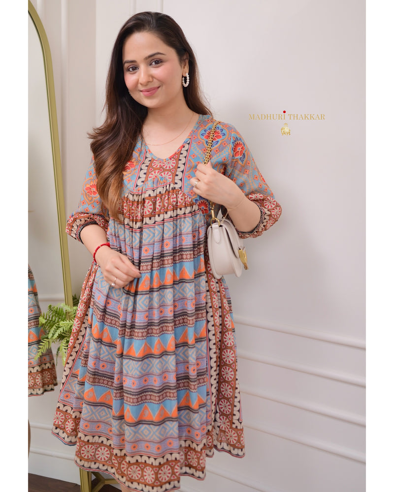 Multi Color A Line Mul Cotton Dress