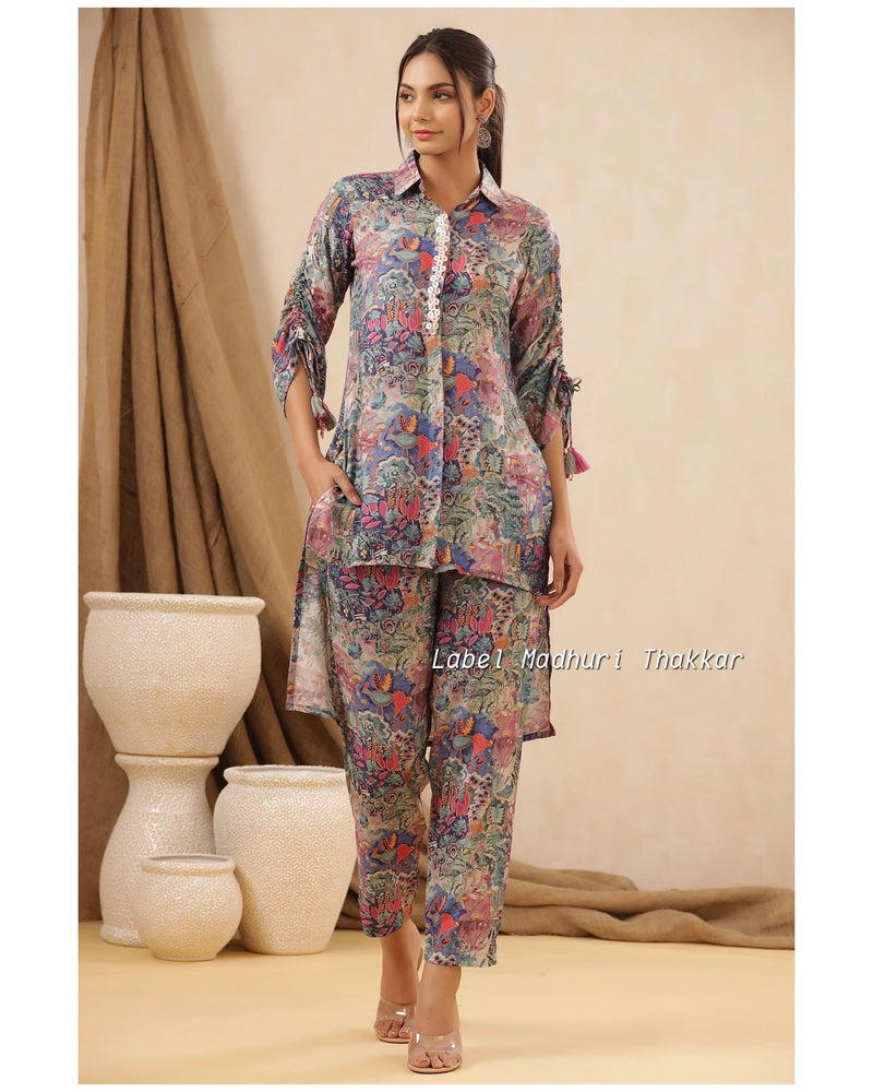 Tropical Print Muslin Co-ord Set