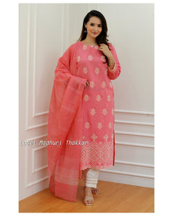 Pink Schiffli Cutwork Suit