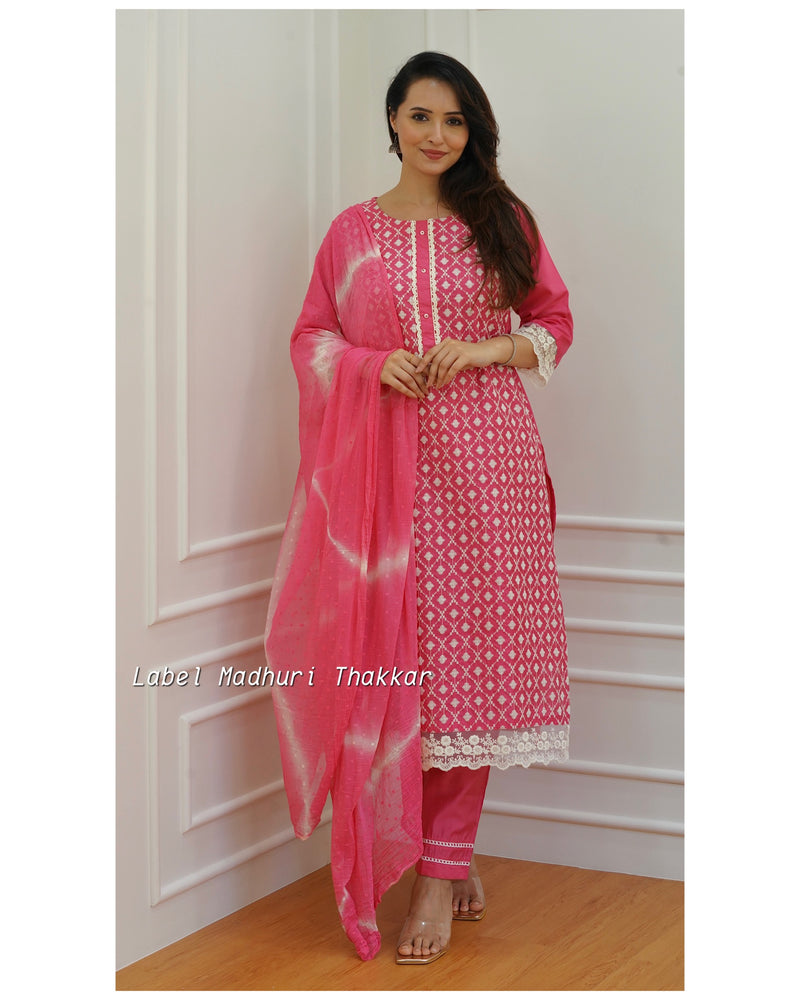 Pink Lucknowi Suit Set