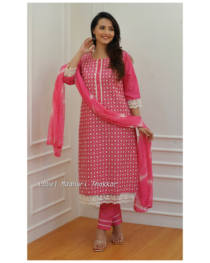 Pink Lucknowi Suit Set