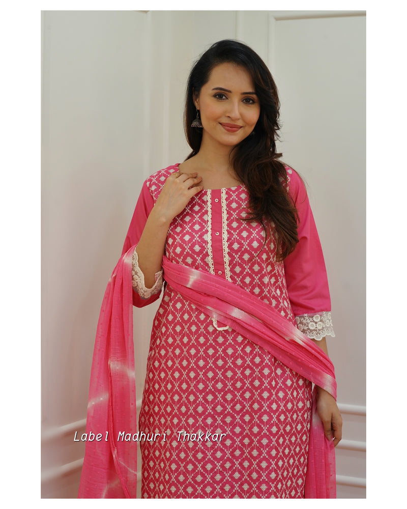 Pink Lucknowi Suit Set