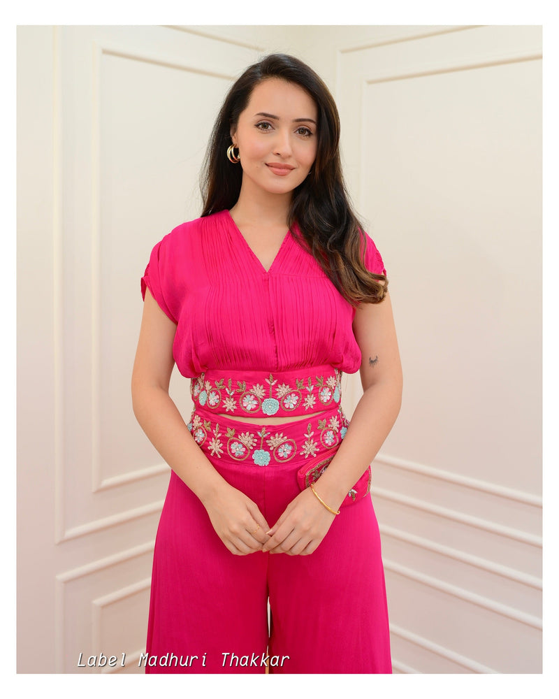 Pink Chinnon Handwork Festive Co-ord