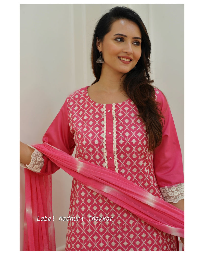 Pink Lucknowi Suit Set