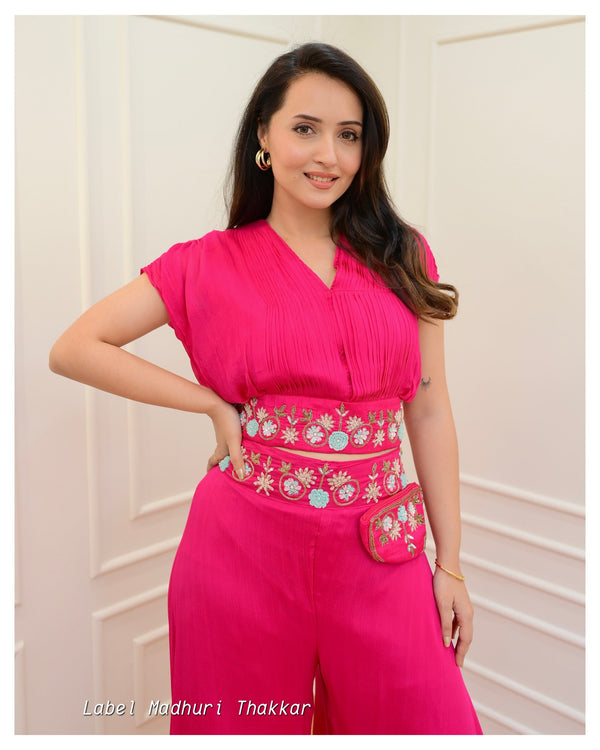 Pink Chinnon Handwork Festive Co-ord