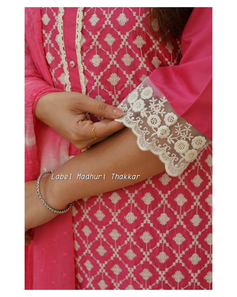 Pink Lucknowi Suit Set