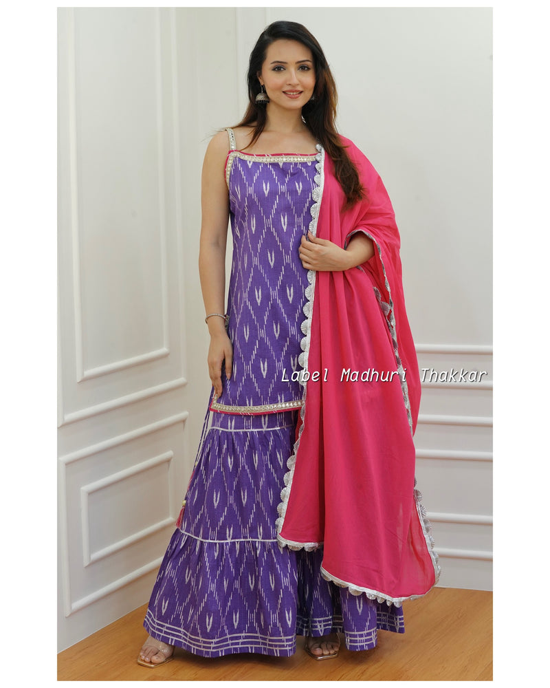 Lavender Cotton Sharara Set