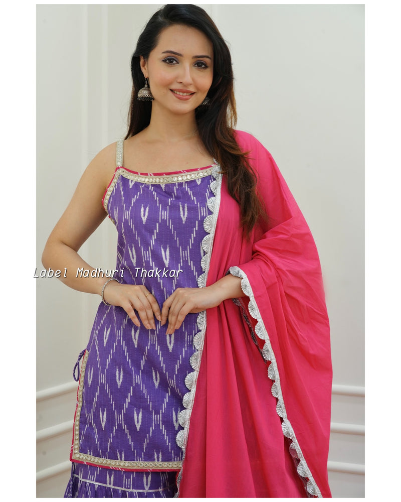 Lavender Cotton Sharara Set