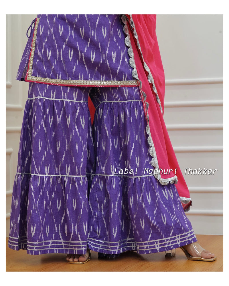 Lavender Cotton Sharara Set