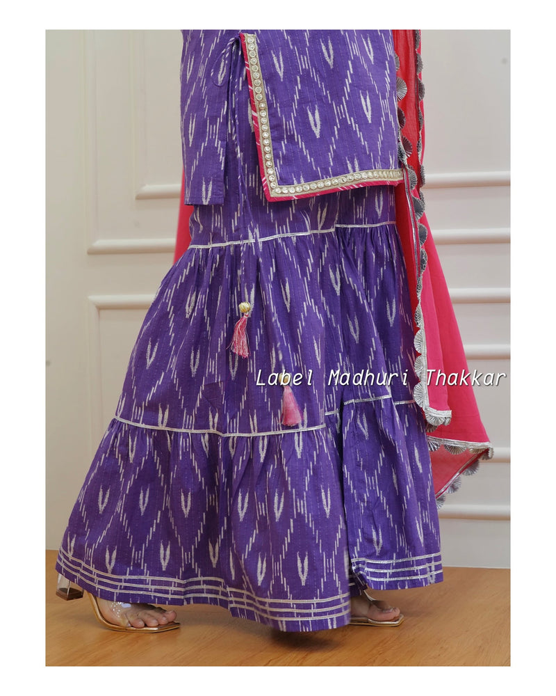 Lavender Cotton Sharara Set