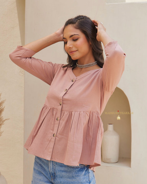 Mauve Relaxed Fit Cotton Tunic