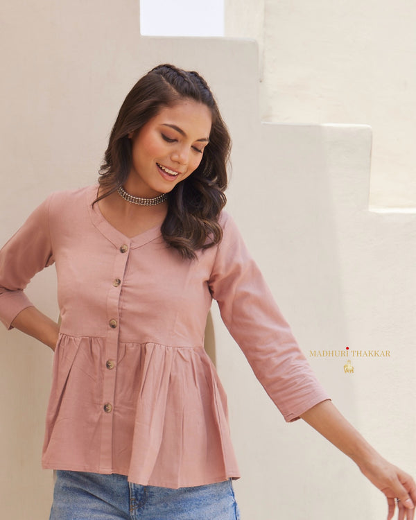 Mauve Relaxed Fit Cotton Tunic