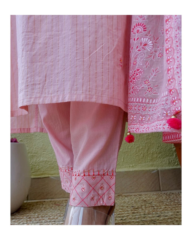 Baby Pink Embroidered Suit