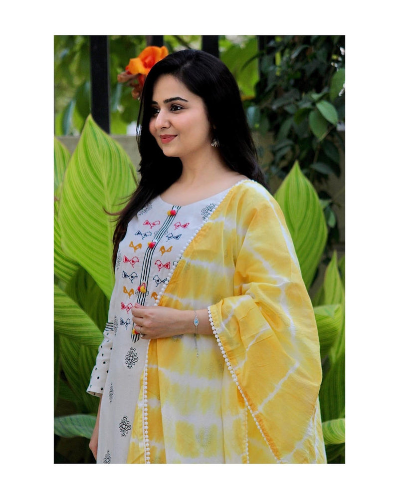 Ivory Yellow Suit Set