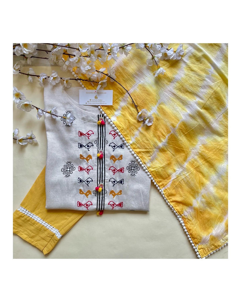 Ivory Yellow Suit Set