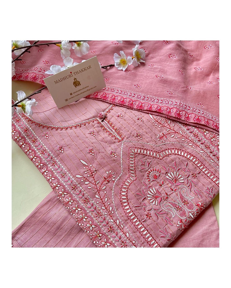 Baby Pink Embroidered Suit