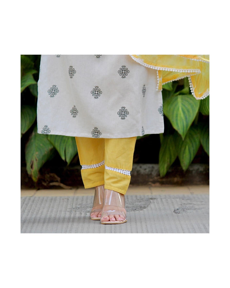 Ivory Yellow Suit Set