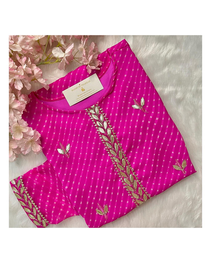 Light Pink Leheriya Gotapatti Kurti