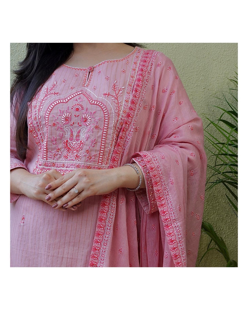 Baby Pink Embroidered Suit