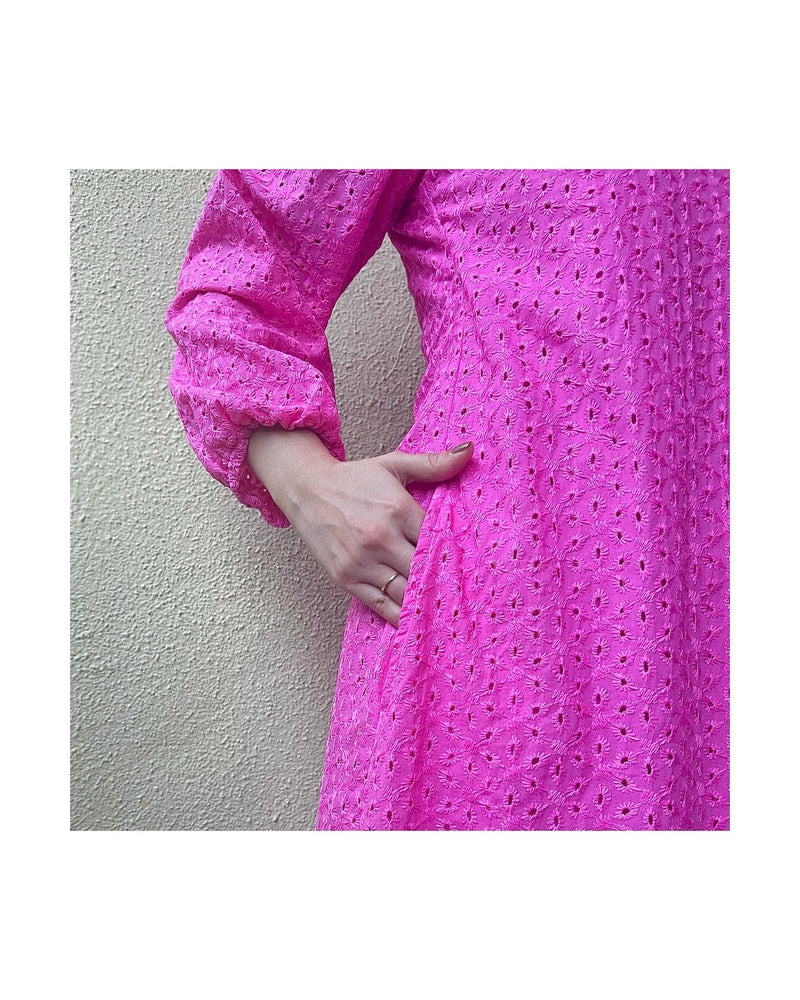 Pink Schiffli A Line Dress