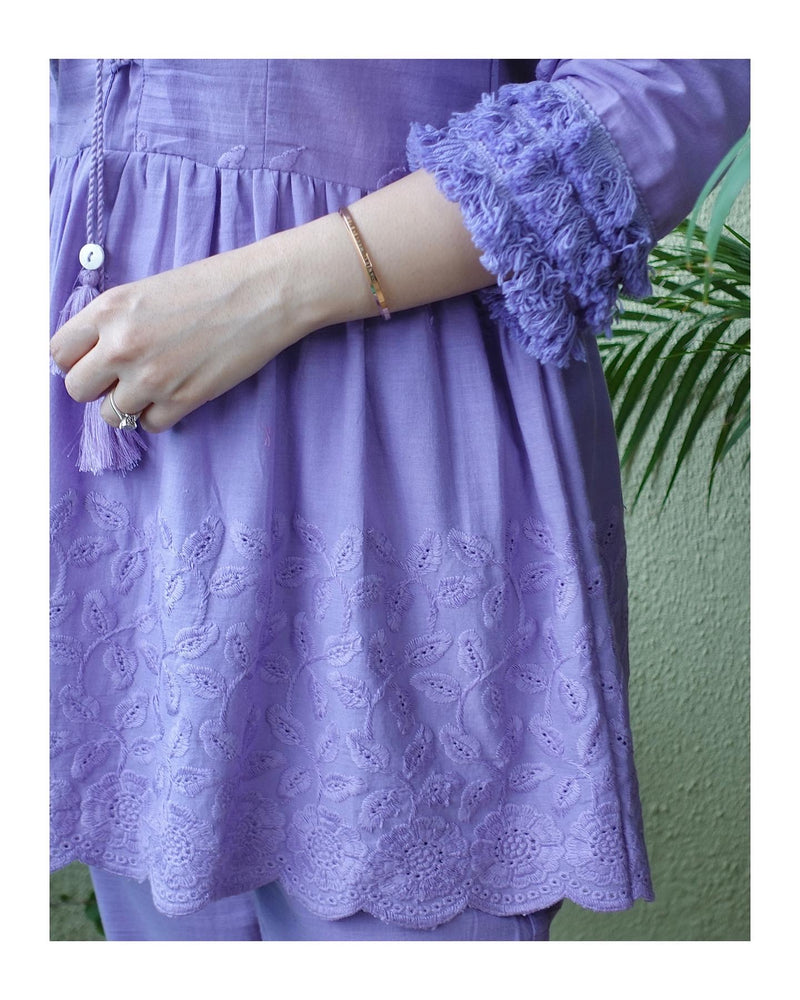 Lavender Schiffli Co-ord Set