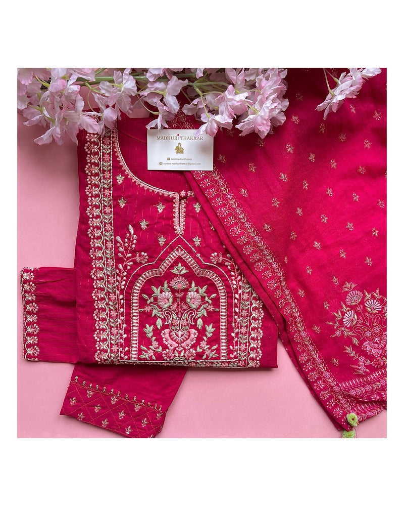 Rani Pink Embroidered Suit