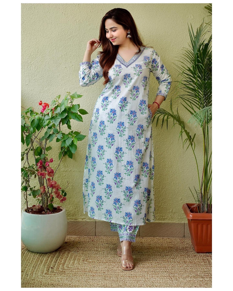 Blue Afghani Kurta Set