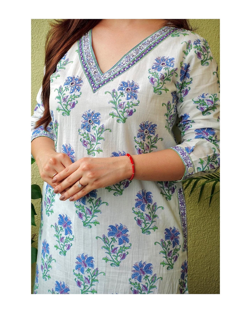 Blue Afghani Kurta Set