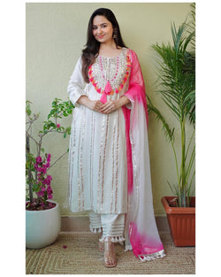 Ivory Gotapatti Suit Set