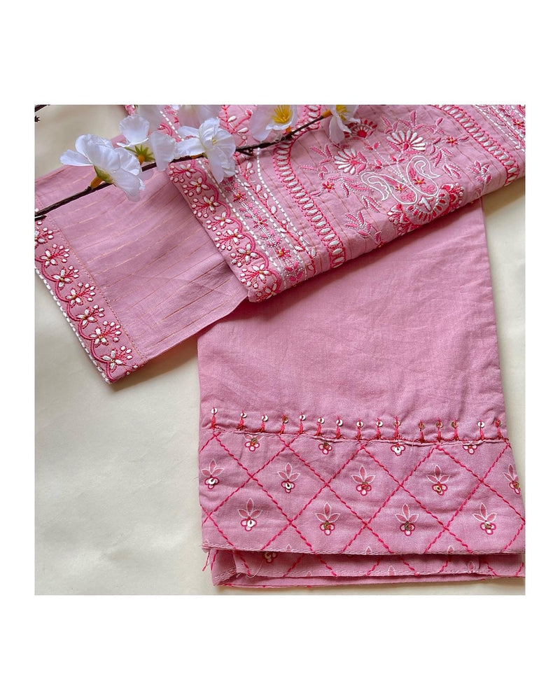 Baby Pink Embroidered Suit