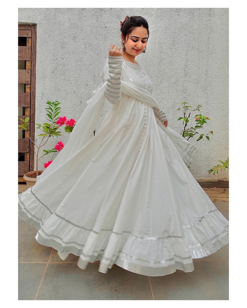 Anarkali dress clearance in white