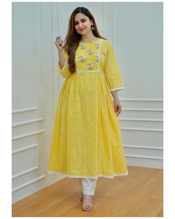 Yellow A Line Kurta