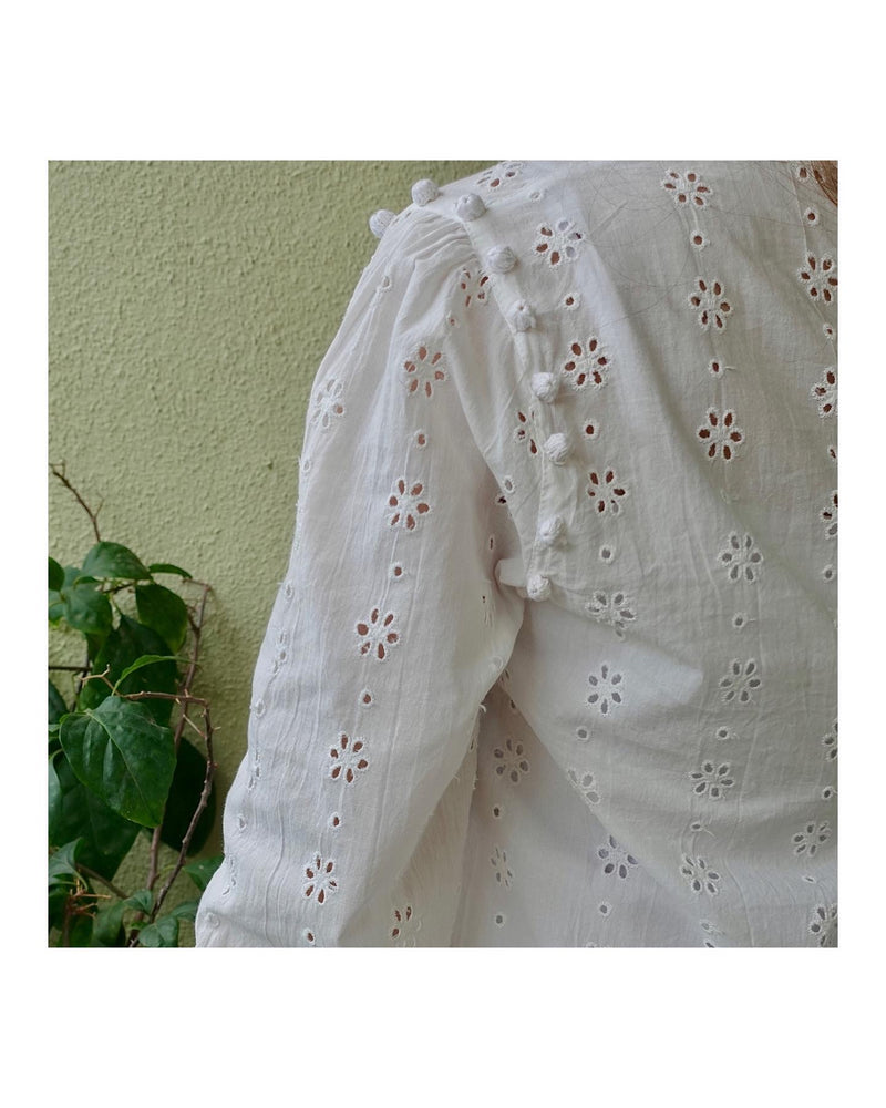 White Schiffli Tunic