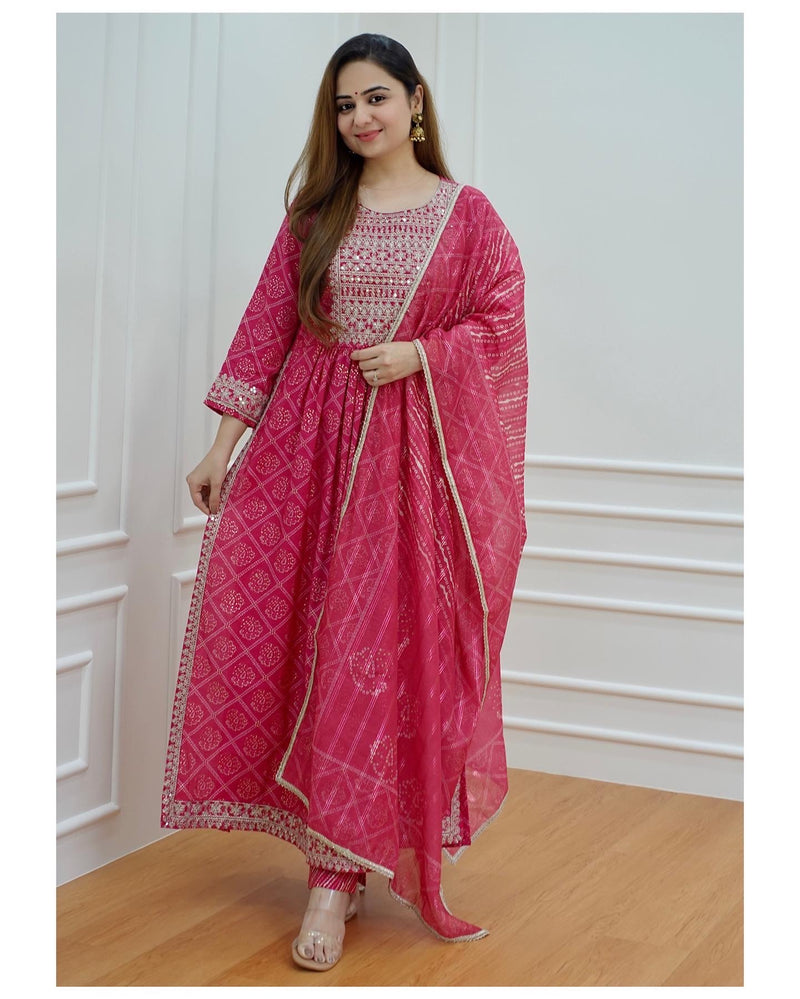 Pink Chanderi Nayra Suit Set