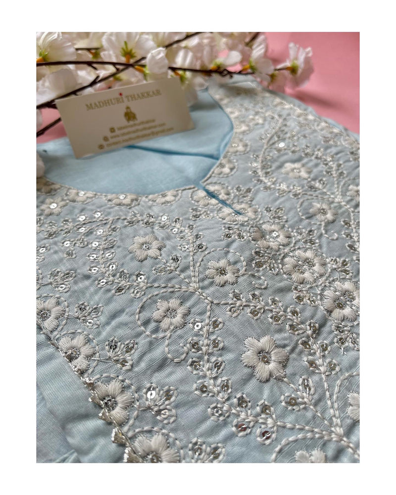 Powder Blue Embroidered Dress