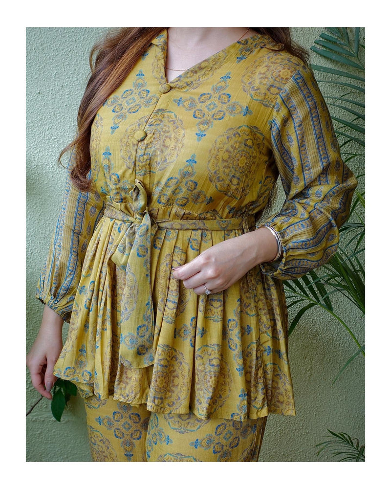 Mustard Muslin Co-ord Set