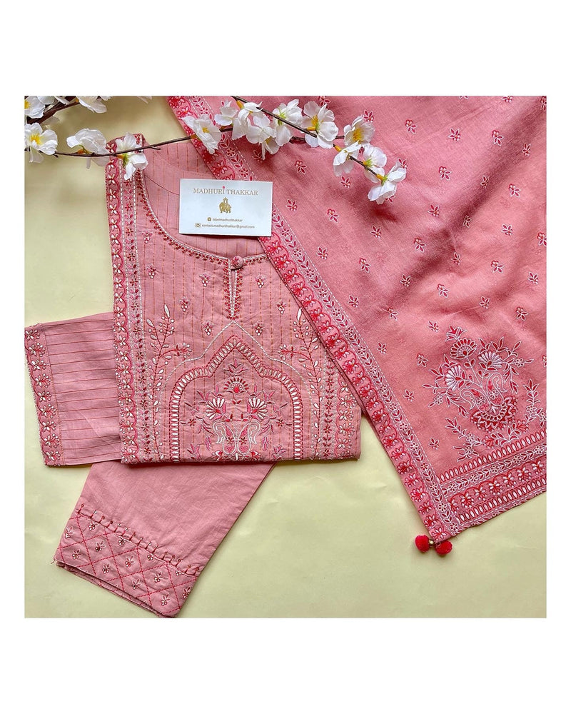 Baby Pink Embroidered Suit