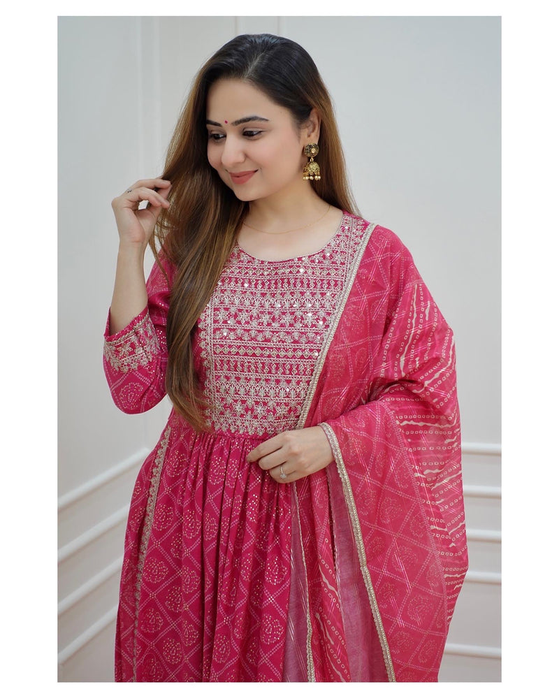 Pink Chanderi Nayra Suit Set