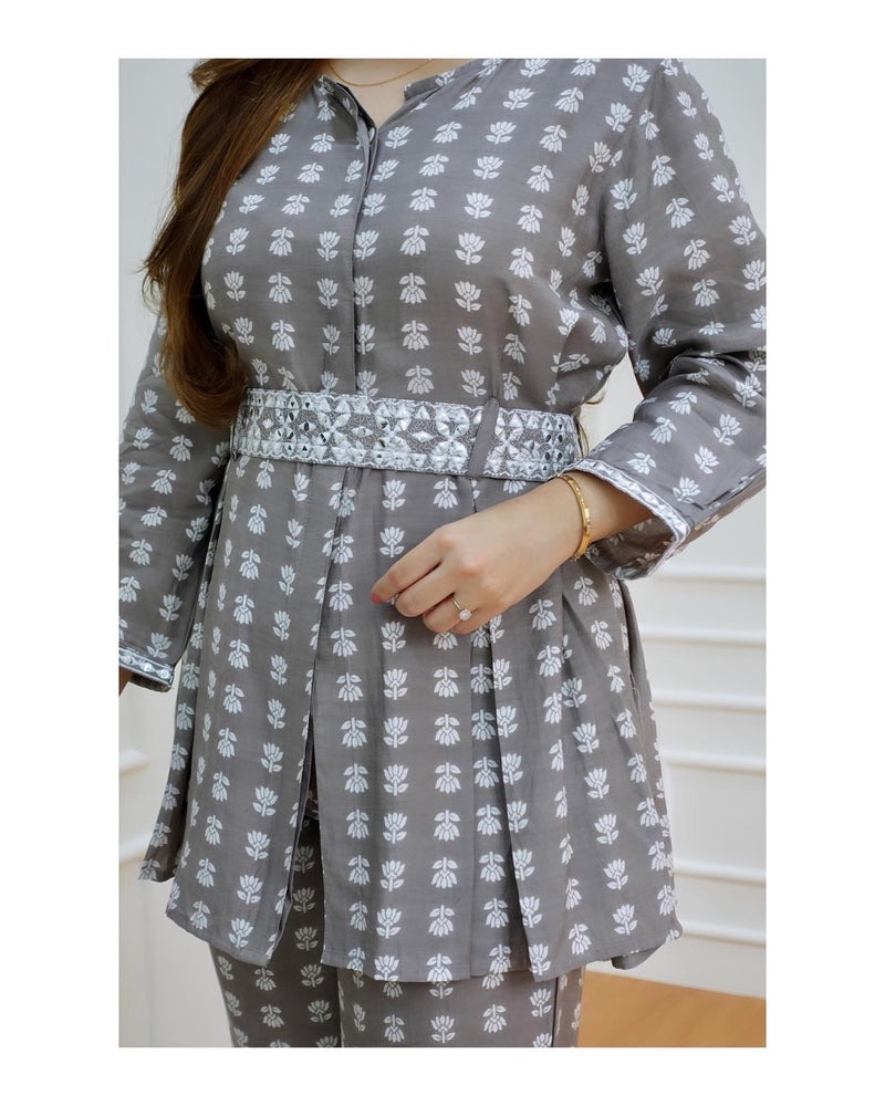 Grey Muslin Co-ord Set