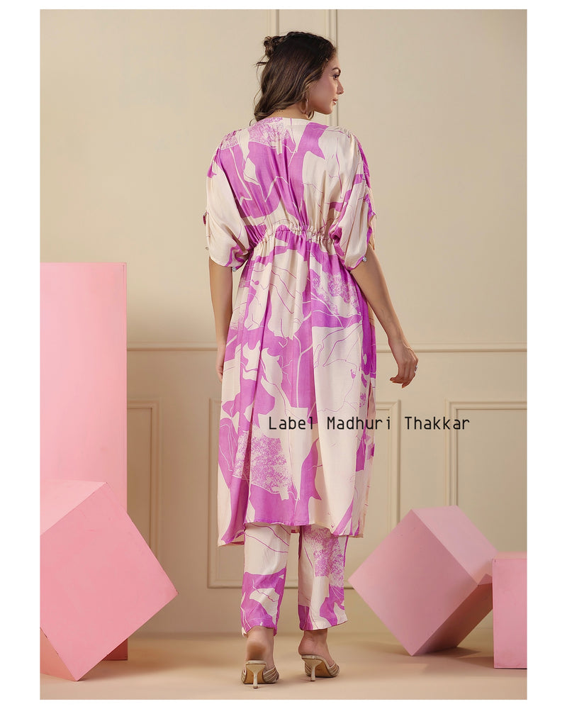 Pink Muslin Kaftan Co-ord