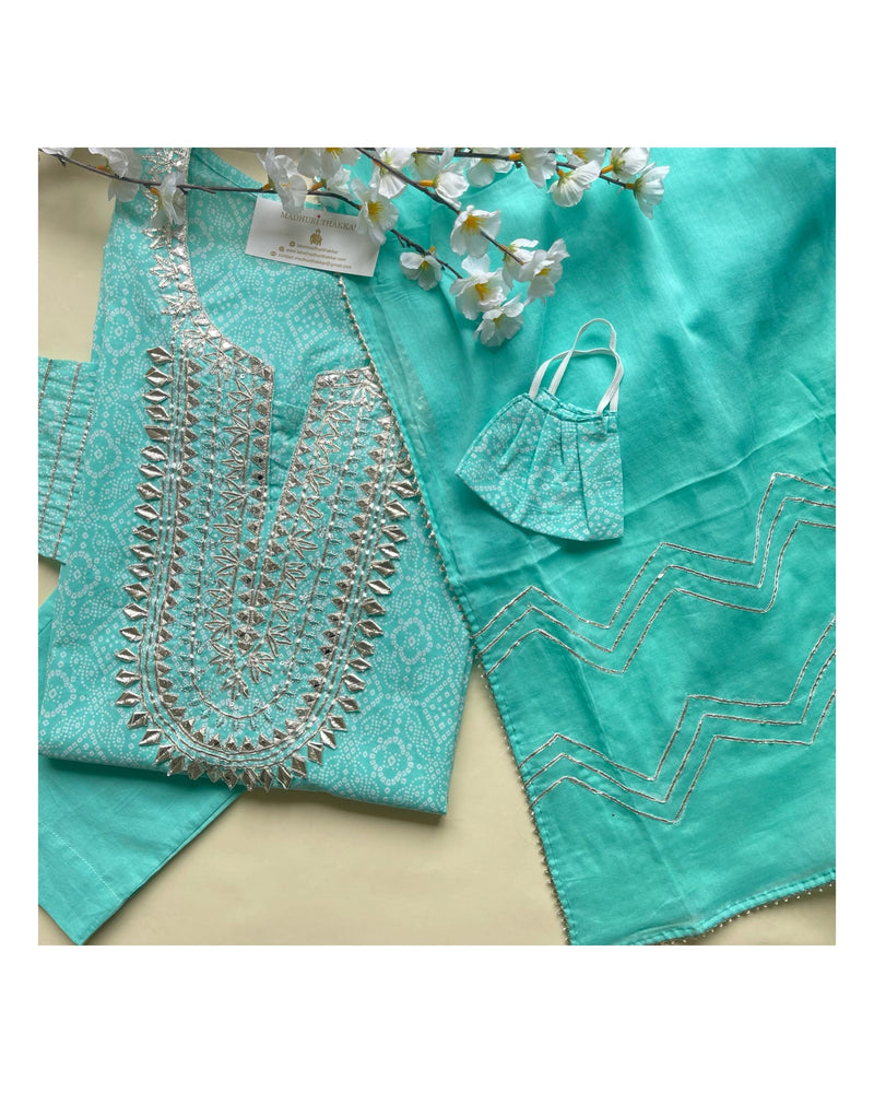 Turquoise Gotapatti Suit