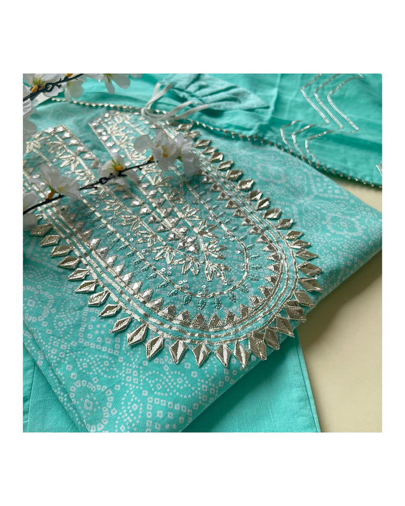 Turquoise Gotapatti Suit