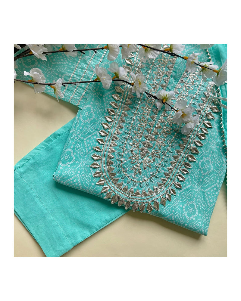 Turquoise Gotapatti Suit