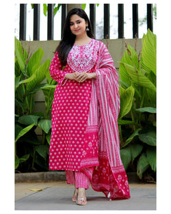 Rani Pink Embroidered Suit