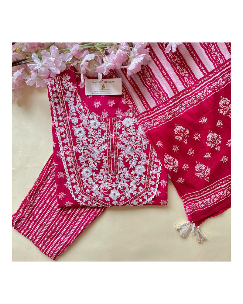 Rani Pink Embroidered Suit