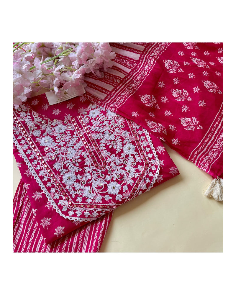 Rani Pink Embroidered Suit