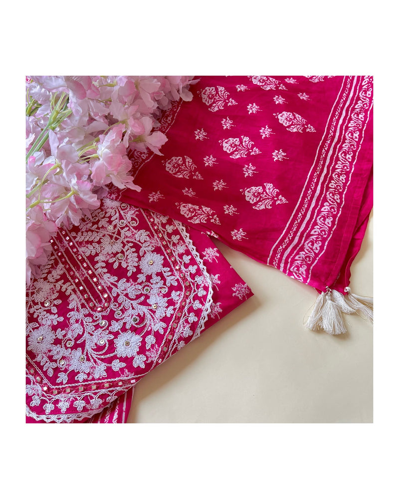 Rani Pink Embroidered Suit