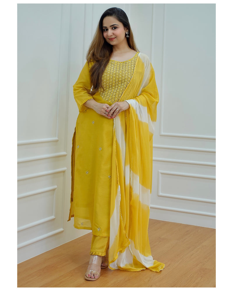 Yellow Handwork Suit